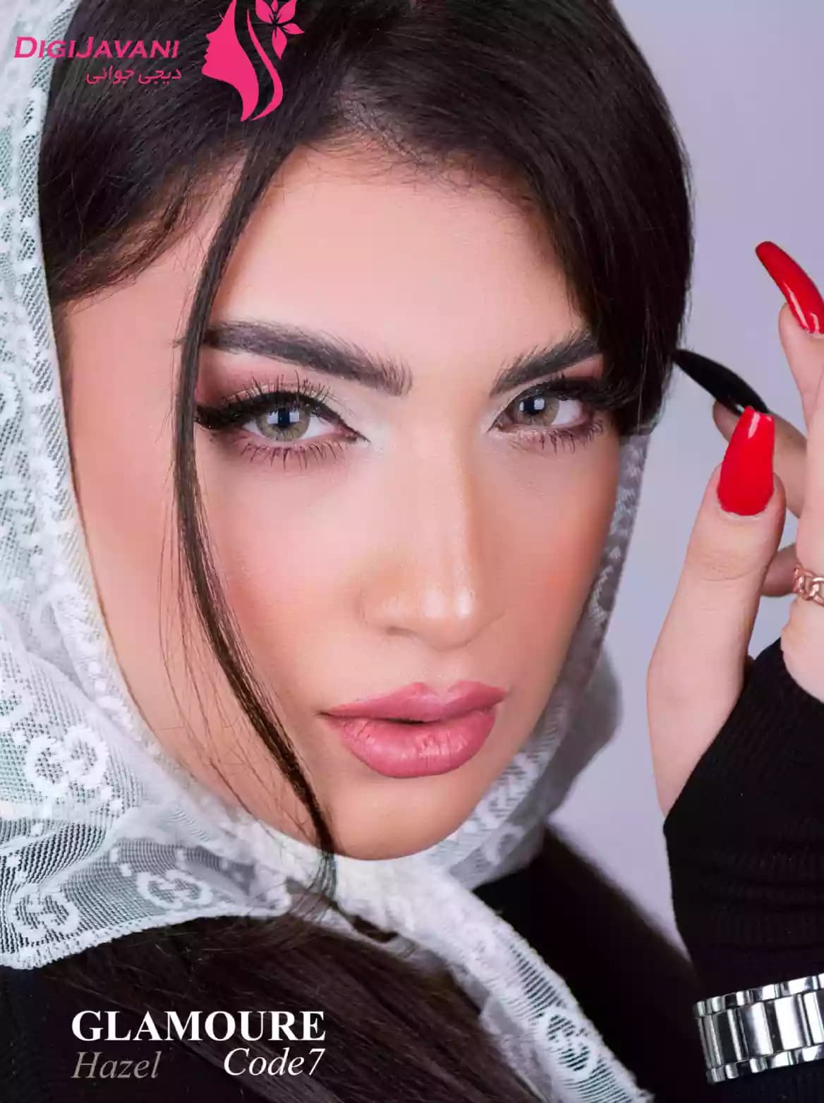 لنز چشم رنگی گلامور (GLAMOUR) مدل عسلی کد 7 (Hazel7) — تصویر ۴