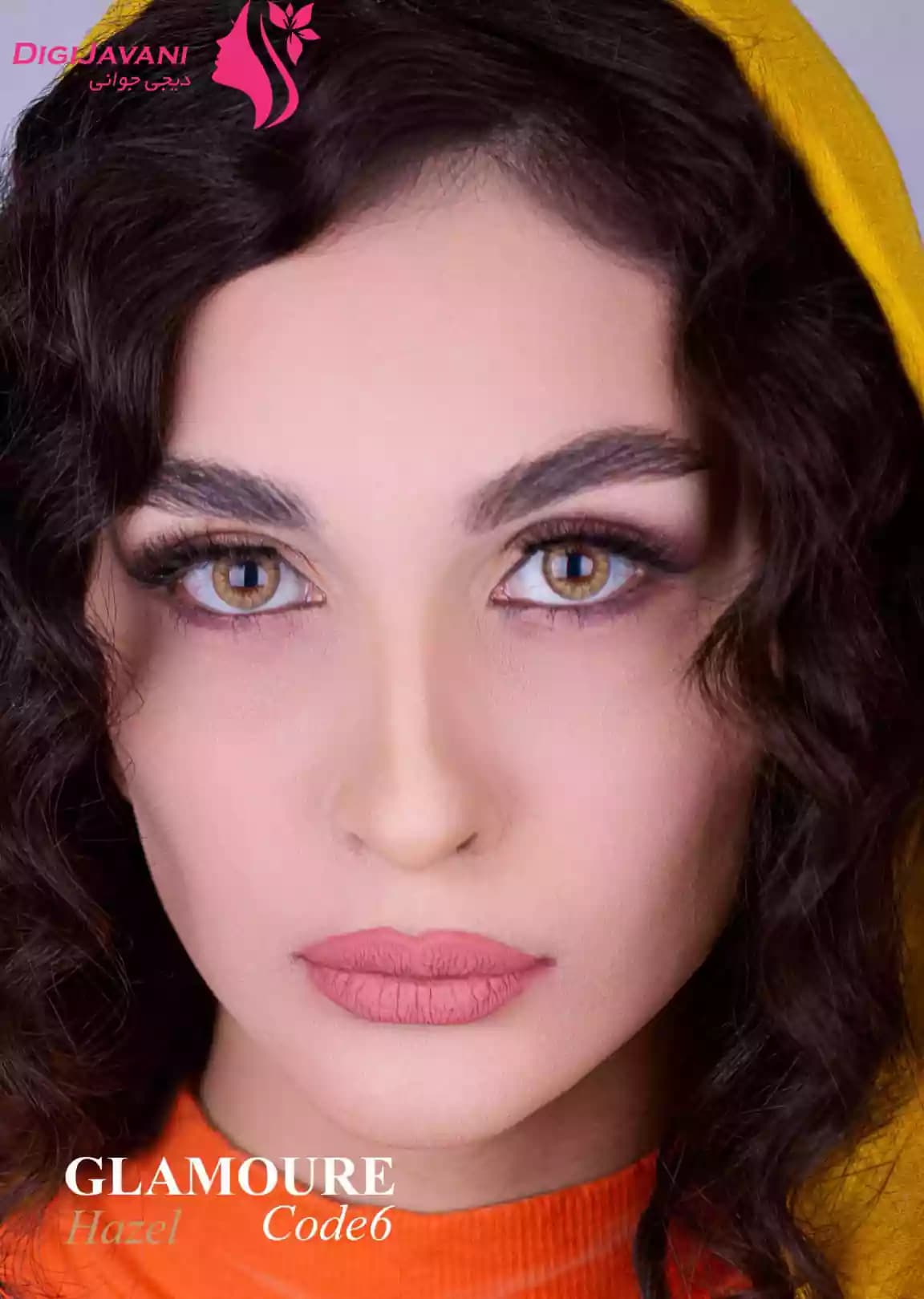لنز چشم رنگی گلامور (GLAMOUR) مدل عسلی کد 6 (Hazel6) — تصویر ۴