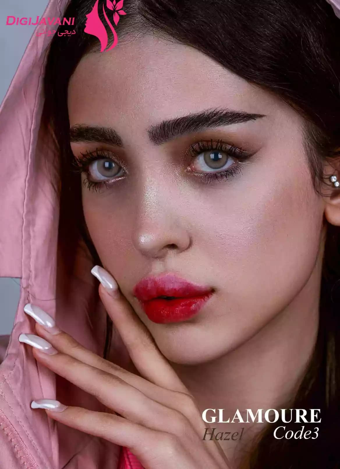 لنز چشم رنگی گلامور (GLAMOUR) مدل عسلی کد 3 (Hazel3) — تصویر ۴