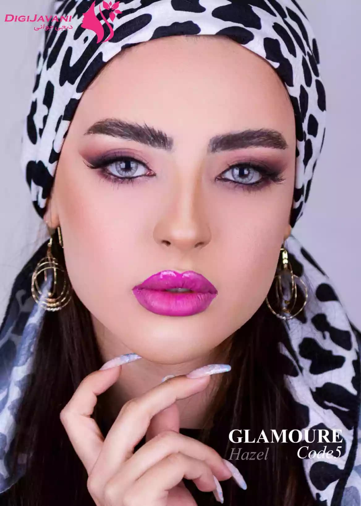 لنز چشم رنگی گلامور (GLAMOUR) مدل عسلی کد 5 (Hazel5) — تصویر ۴