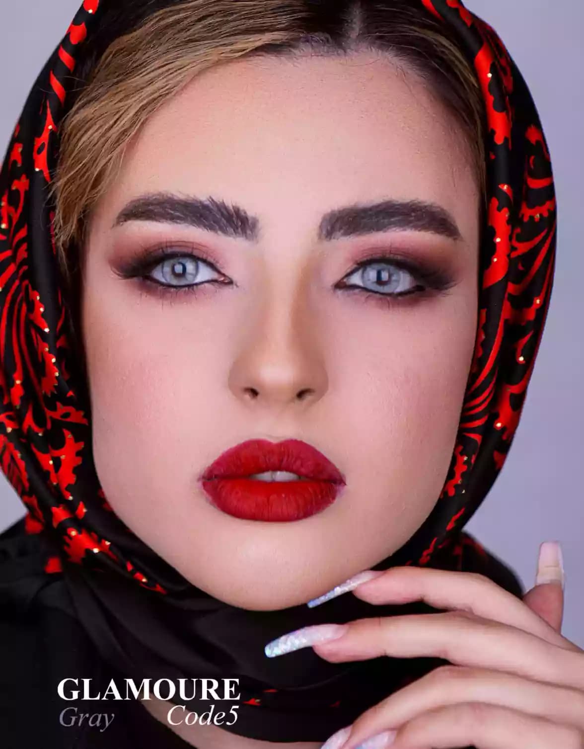 لنز چشم رنگی گلامور (GLAMOUR) مدل طوسی کد 5 (Gray5) — تصویر ۴