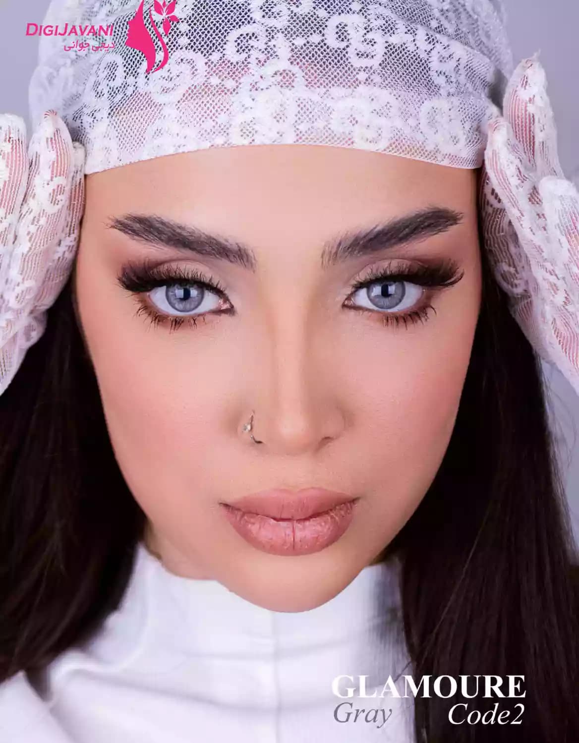 لنز چشم رنگی گلامور (GLAMOUR) مدل طوسی کد 2 (Gray2) — تصویر ۴
