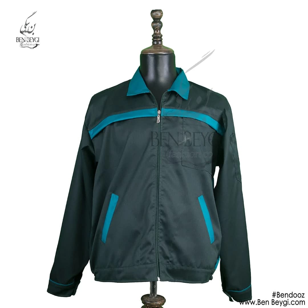 کاپشن کار با شلوار پارچه کجراه صنعتی دو تیکه رنگ سبز کد 7970