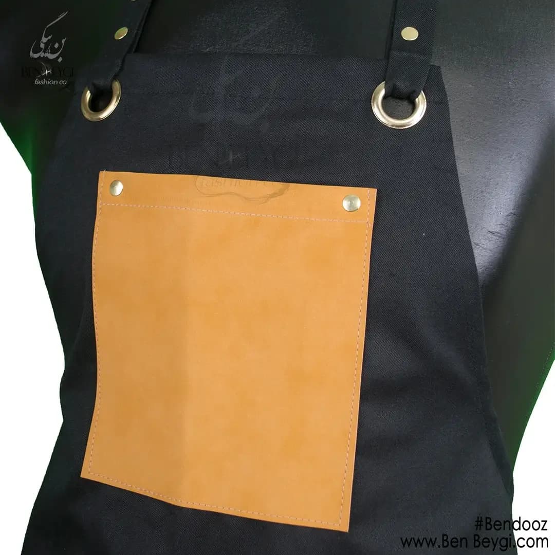 پیشبند آشپزی پارچه ساتن و چرم (اپرون) IR-7843 — تصویر ۲