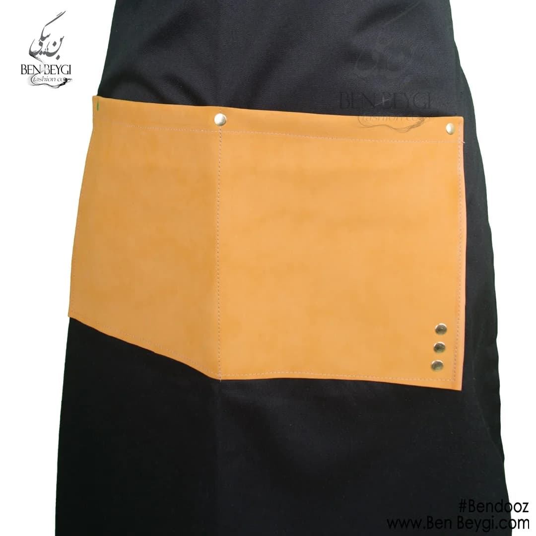 پیشبند آشپزی پارچه ساتن و چرم (اپرون) IR-7843 — تصویر ۳