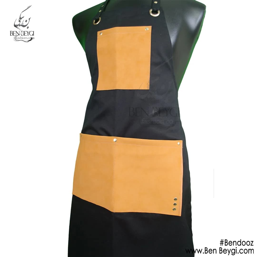 پیشبند آشپزی پارچه ساتن و چرم (اپرون) IR-7843 — تصویر ۴