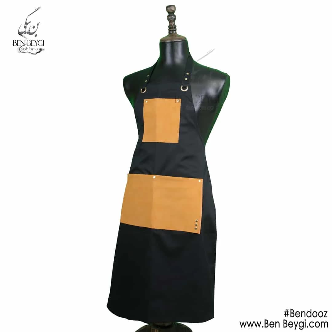 پیشبند آشپزی پارچه ساتن و چرم (اپرون) IR-7843