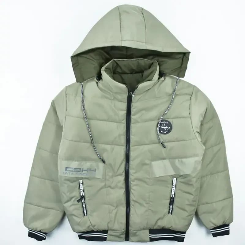 کاپشن دو رو پسرانه خاکی پشت سبز شمعی پاییزه و زمستانه — تصویر ۳