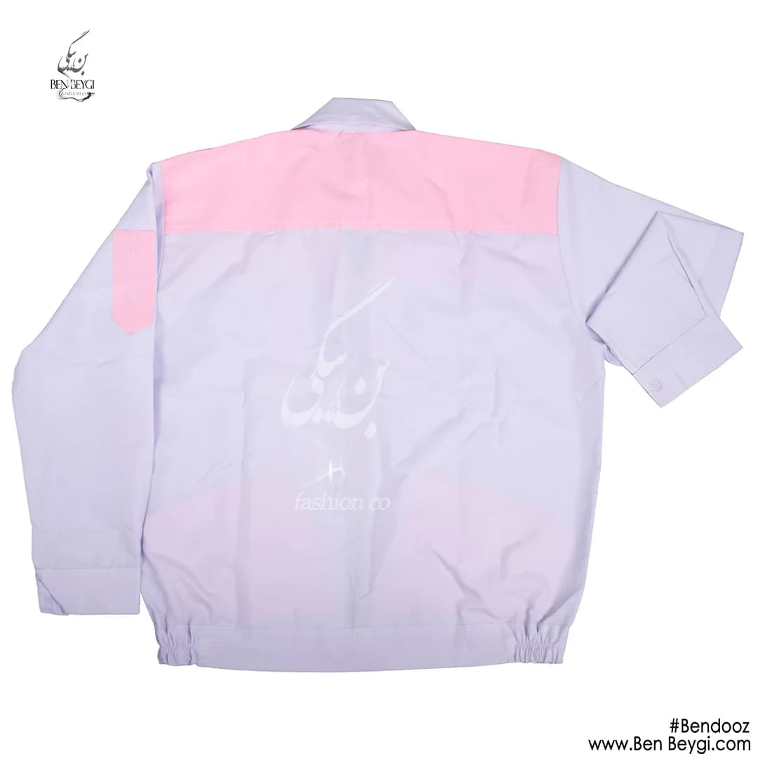 کاپشن کار با شلوار پارچه ترگال دو تیکه رنگ صورتی کد 7163 — تصویر ۳