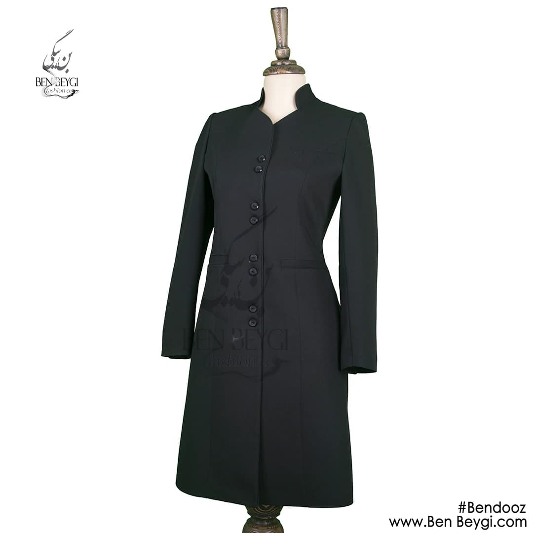مانتو اداری یقه ایستاده جفت دکمه پارچه فیونا کد 7151