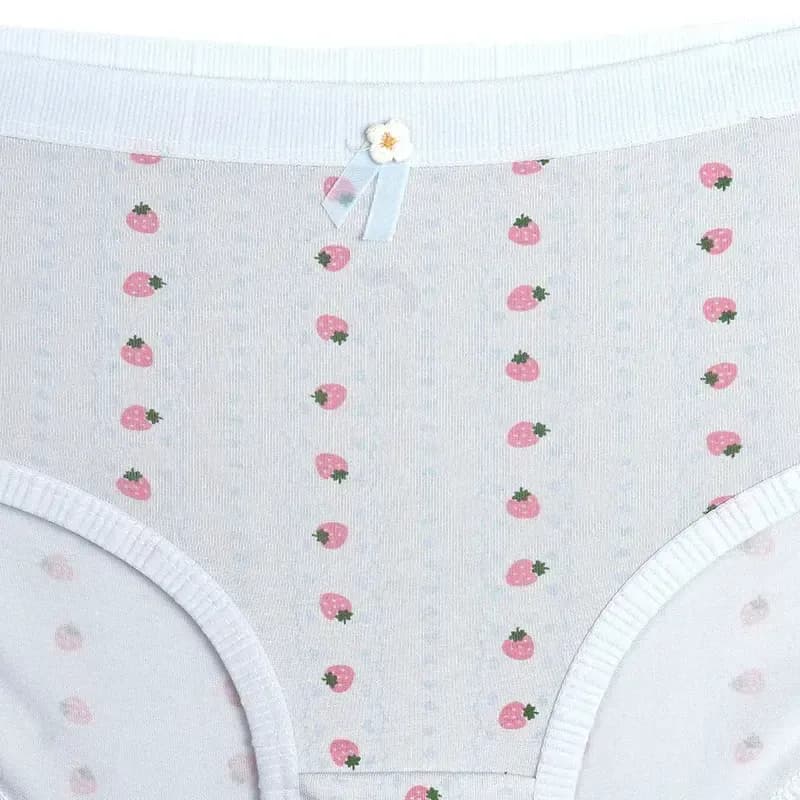 شورت اسلیپ دخترانه نخی طرح توت فرنگی و راه راه فری سایز — تصویر ۶
