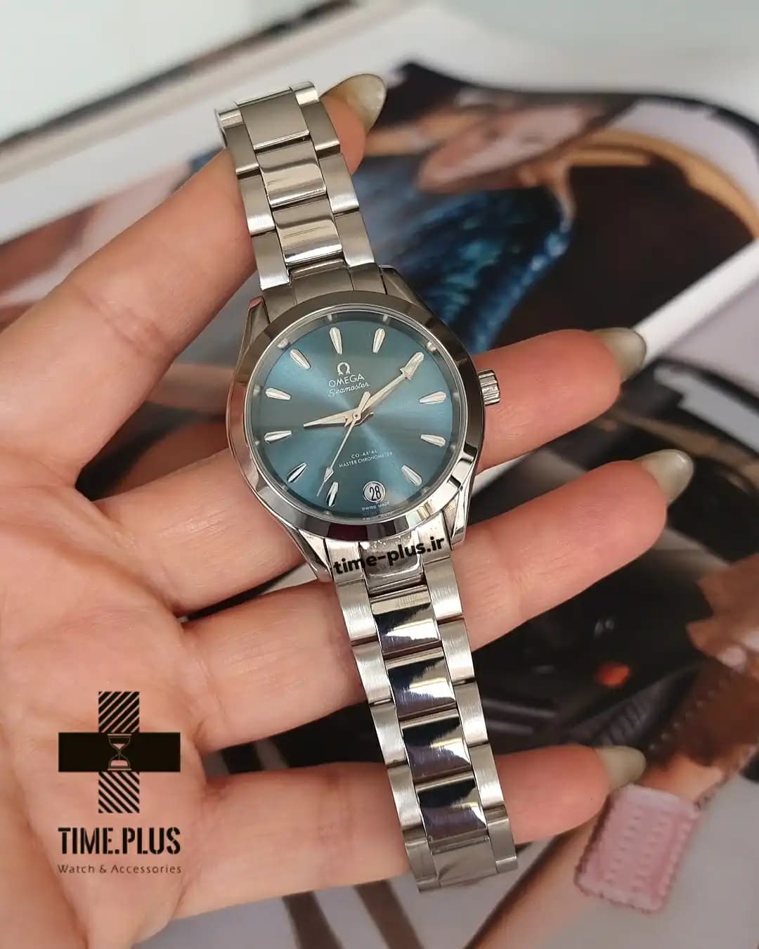 ساعت امگا سیمستر Aqua Terra صفحه سبز — تصویر ۴
