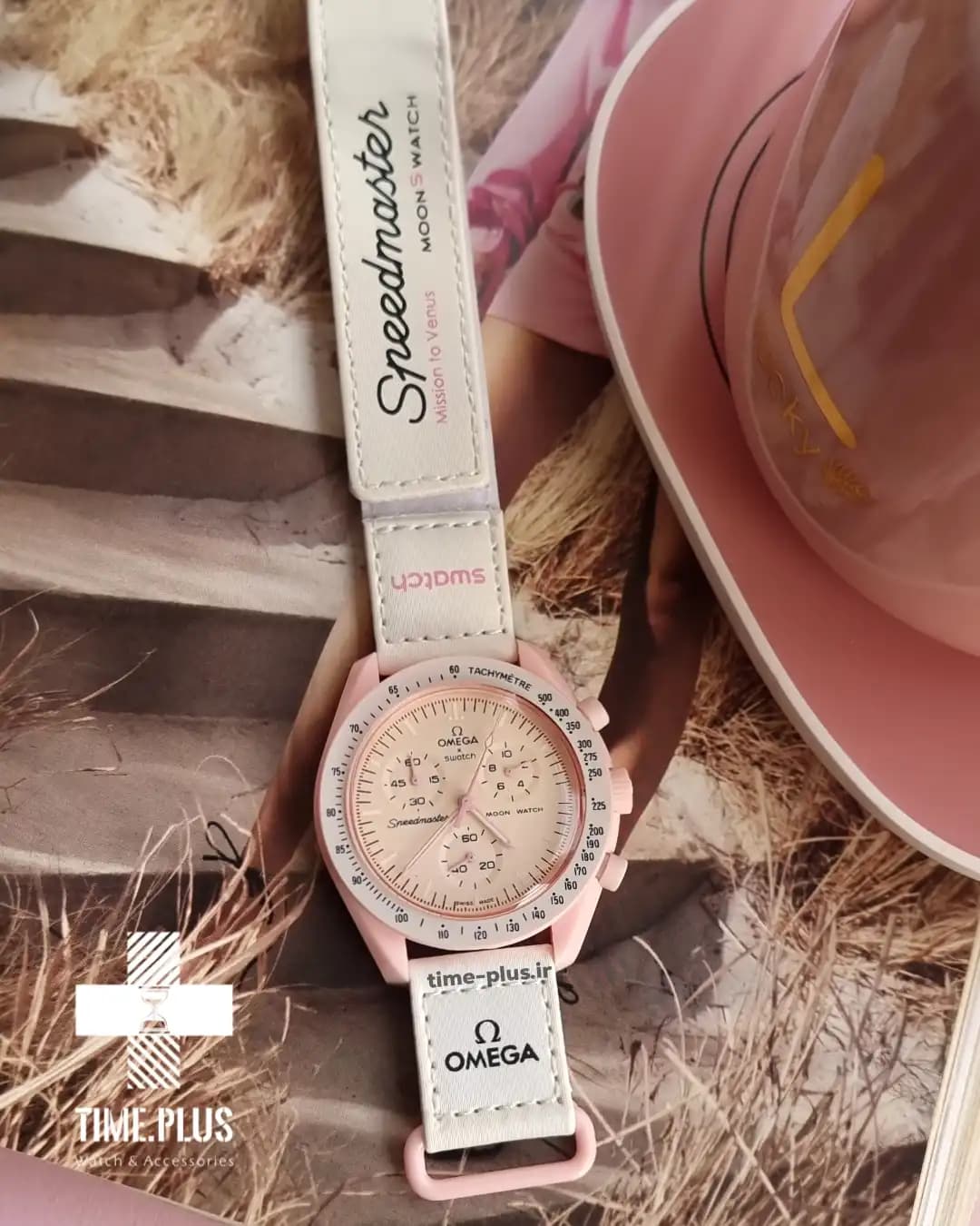 ساعت امگا سواچ Mission to Venus صفحه صورتی — تصویر ۳