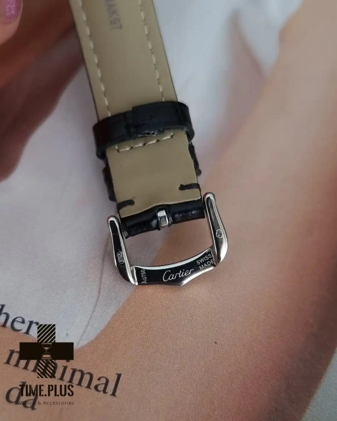 ساعت کارتیر زنانه Santos dumont black strap — تصویر ۸