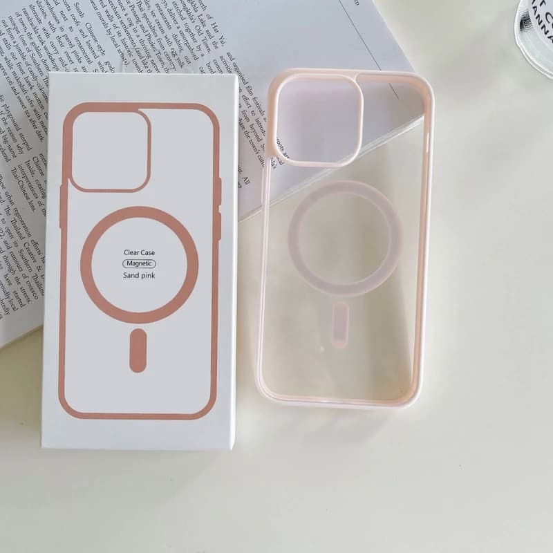 کاور مدل مگ سیف مناسب برای گوشی موبایل اپل iphone 13 رنگ صورتی کد B18719