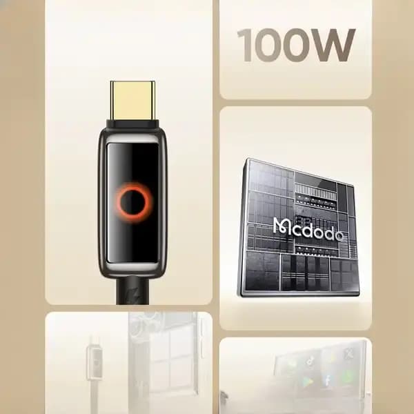 کابل شارژ دوسر تایپ سی 100 وات مک دودو CA-668 — تصویر ۲