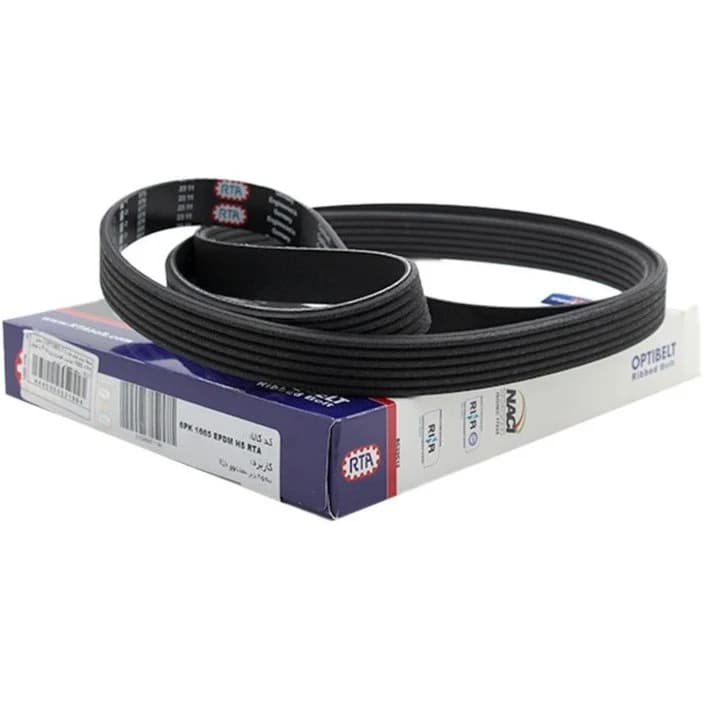 تسمه دینام پژو 206 تیپ 2 ، 3 ، 5 ، صندوقدار ، 207 ، رانا مدل 6PK 1568 EPDM RTA اوپتی بلت | OPTIBELT