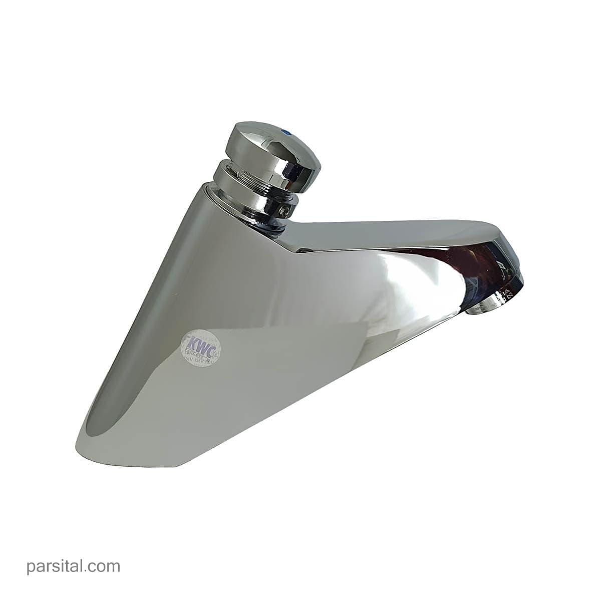 شیر روشویی کی دبلیو سی مدل دکل فشاری تایمری کروم — تصویر ۴