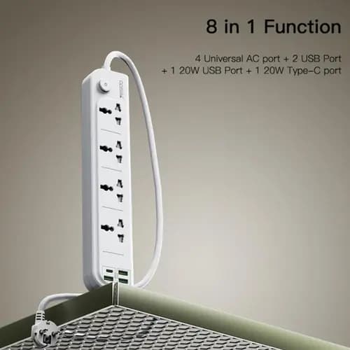 چند راهی 4 خانه برق یسیدو YESIDO MC18 با USB و Type-C — تصویر ۲