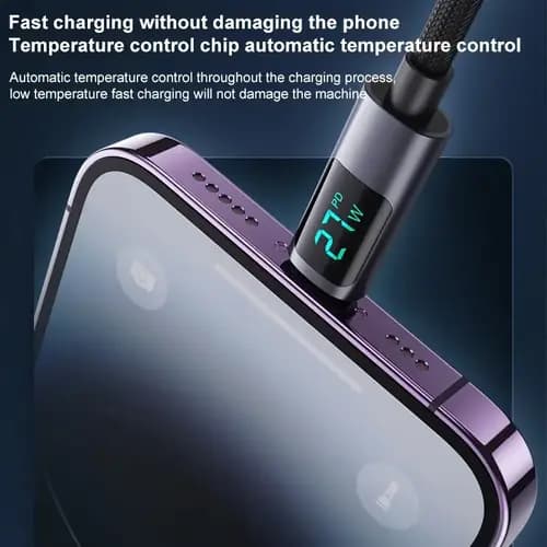 کابل USB-C به لایتنینگ یسیدو YESIDO CA157 PD27W طول 1.2 متر — تصویر ۲