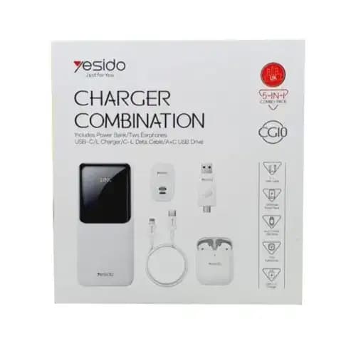 ست کادویی 5 در 1 کامبو شارژر یسیدو Yesido CG10 — تصویر ۷