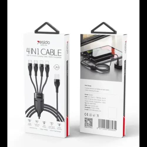 کابل USBبه4سرTYPE Cو Lightningیسیدو YESIDO CA111 — تصویر ۳