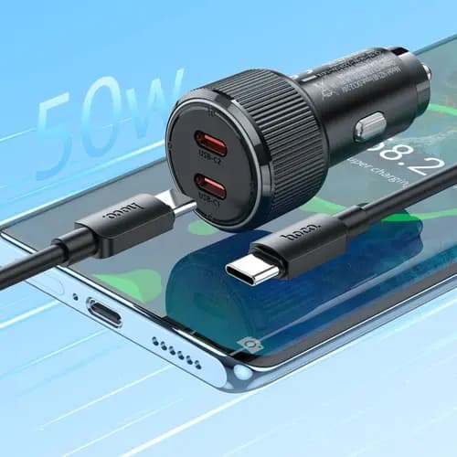 شارژر فندکی 50 وات هوکو مدل HOCO NZ14B USB — تصویر ۴