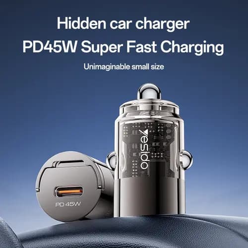 شارژر فندکی فست شارژ یسیدو Yesido Y67 3A PD 45W — تصویر ۲