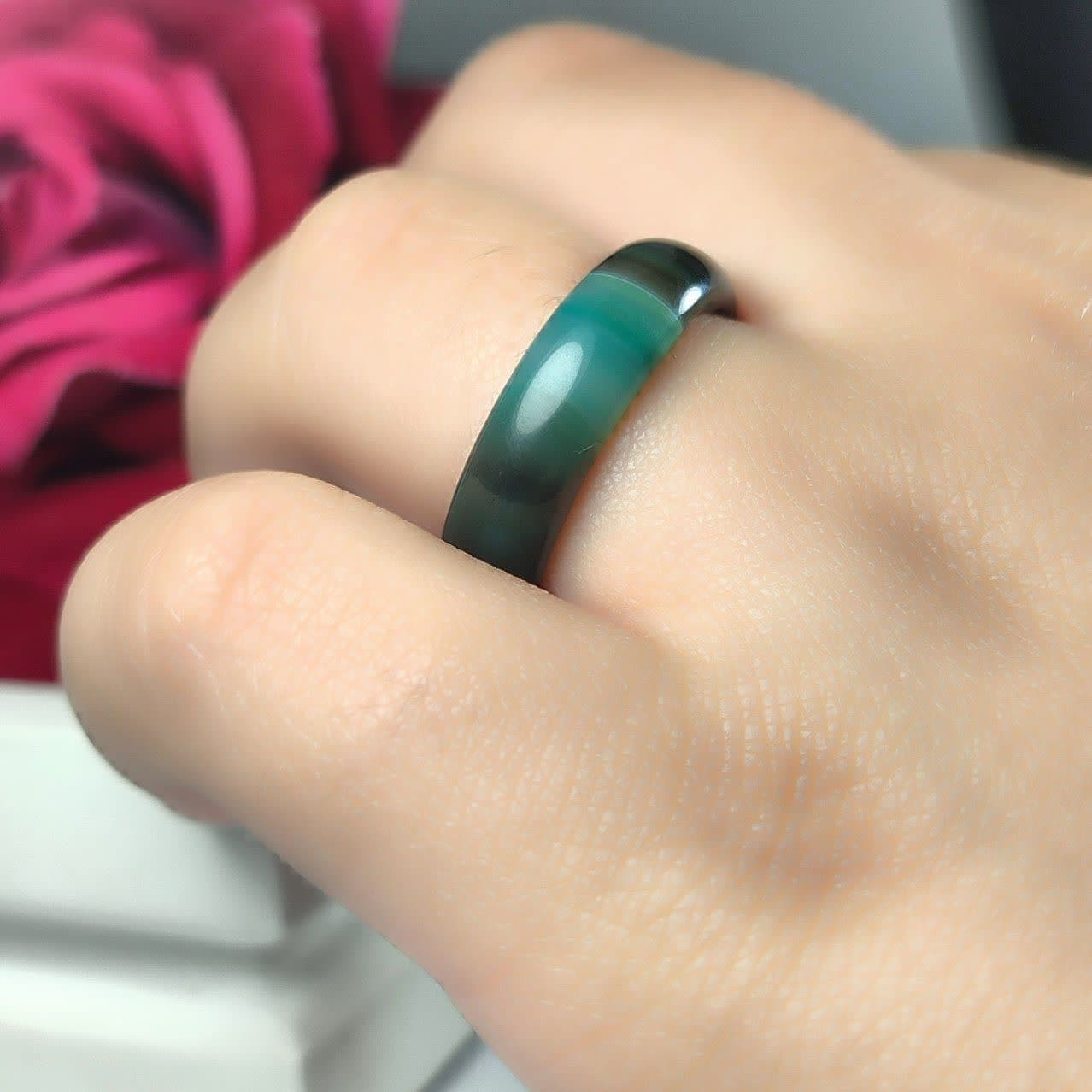 حلقه عقیق زنانه کد 3788 — تصویر ۴