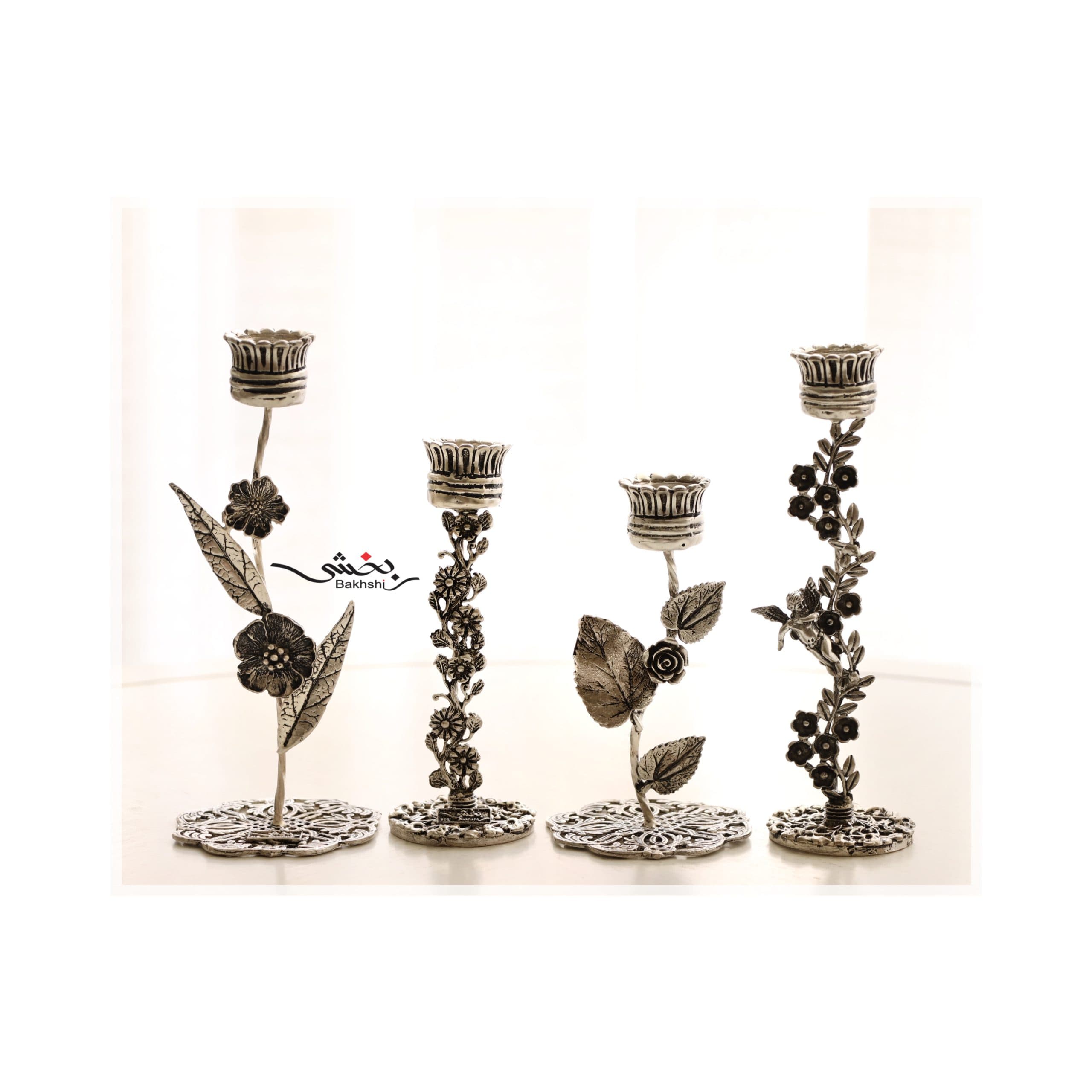 شمعدان نقره گل ریز — تصویر ۲