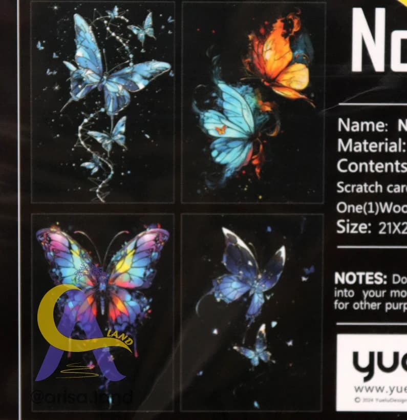 اسکرچ کارت شبتاب Noctilucent سایز A4 | پک ۴ عددی به همراه قلم چوبی — تصویر ۶