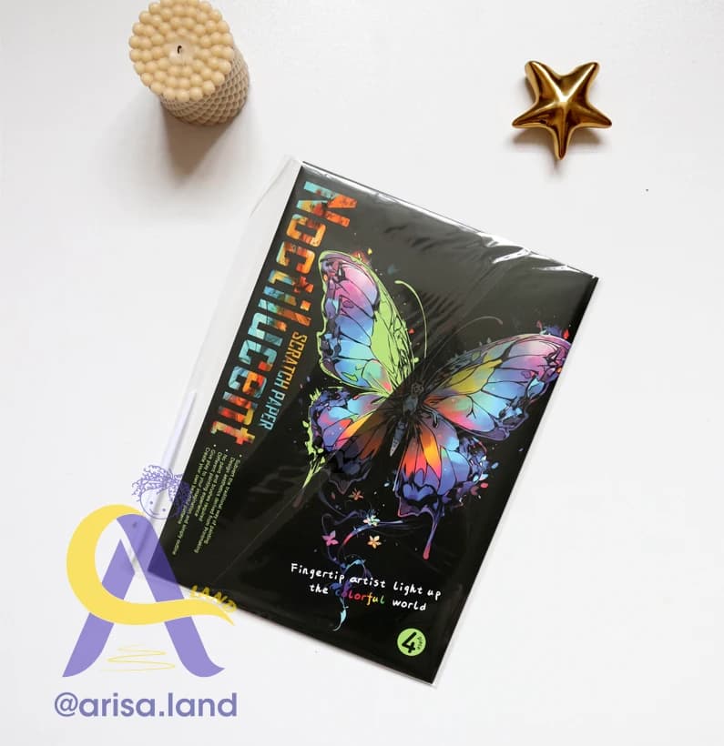 اسکرچ کارت شبتاب Noctilucent سایز A4 | پک ۴ عددی به همراه قلم چوبی — تصویر ۷