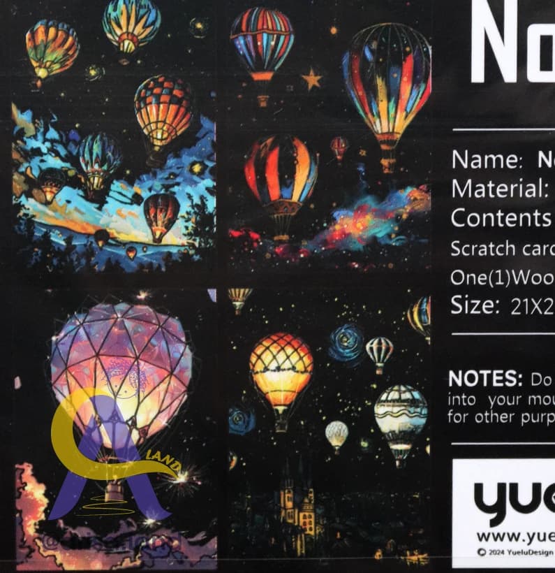 اسکرچ کارت شبتاب Noctilucent سایز A4 | پک ۴ عددی به همراه قلم چوبی — تصویر ۲