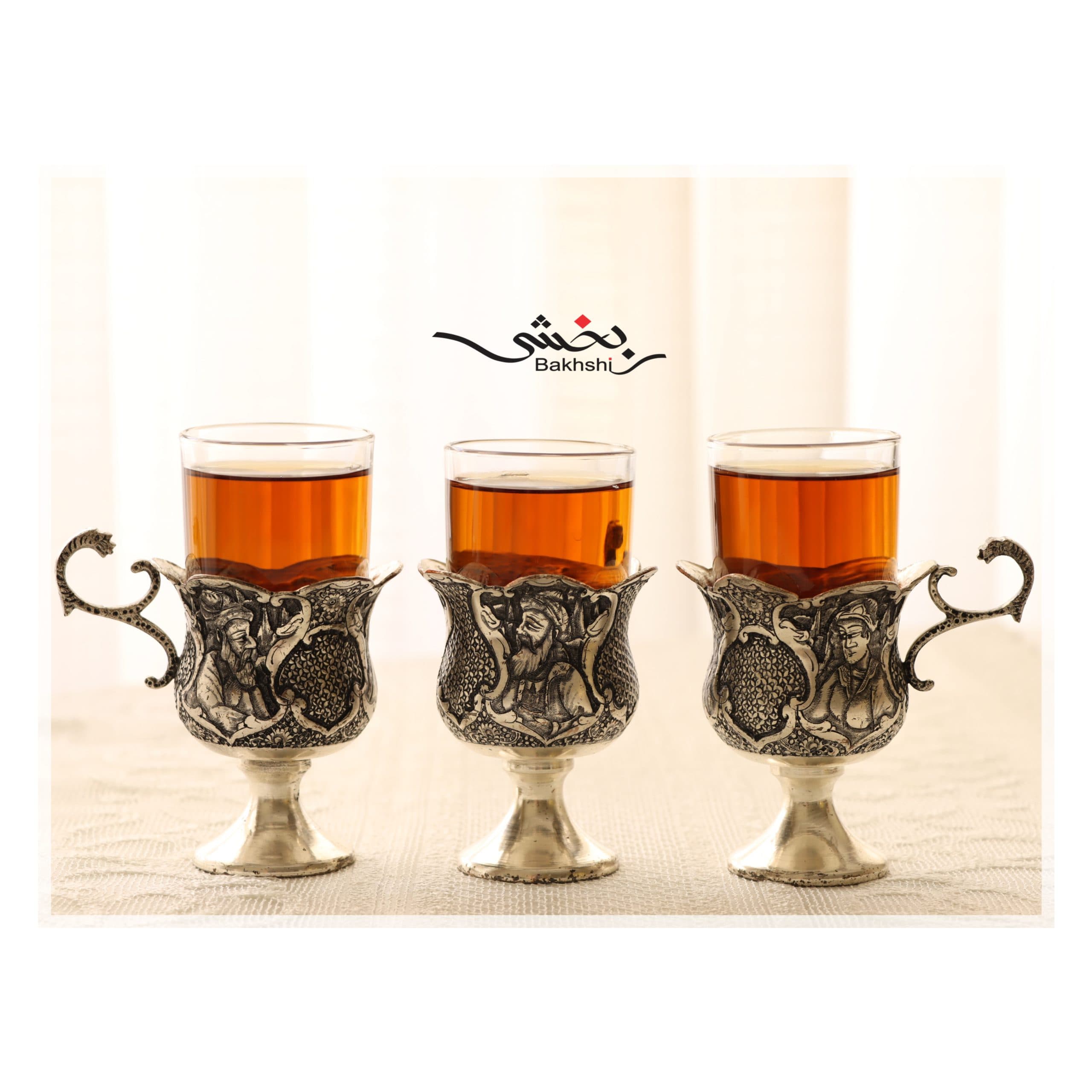 انگاره شش تایی نقره قلم مینیاتور اعلا _ عیار 90% _ 722.3 گرم