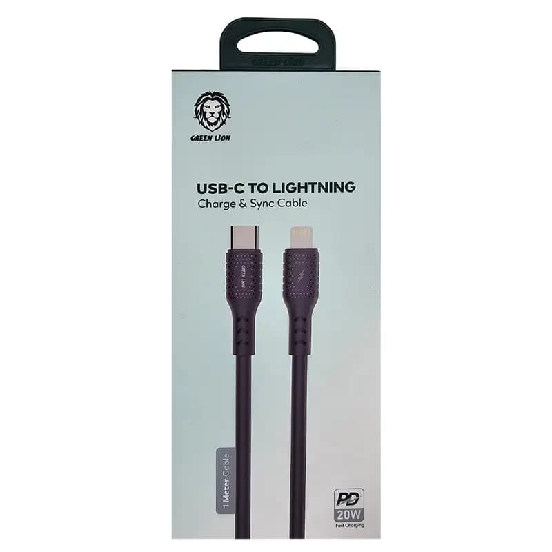 کابل شارژ آیفونی Type-C to Lightning برند گرین لاین/Green Lion مدل GNCPCLTG1MBK