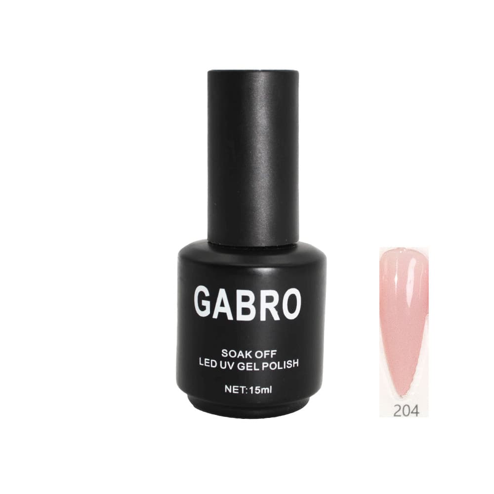 ژل لاک 15 میل گابرو کد 204 رابر بیس رنگی GABRO