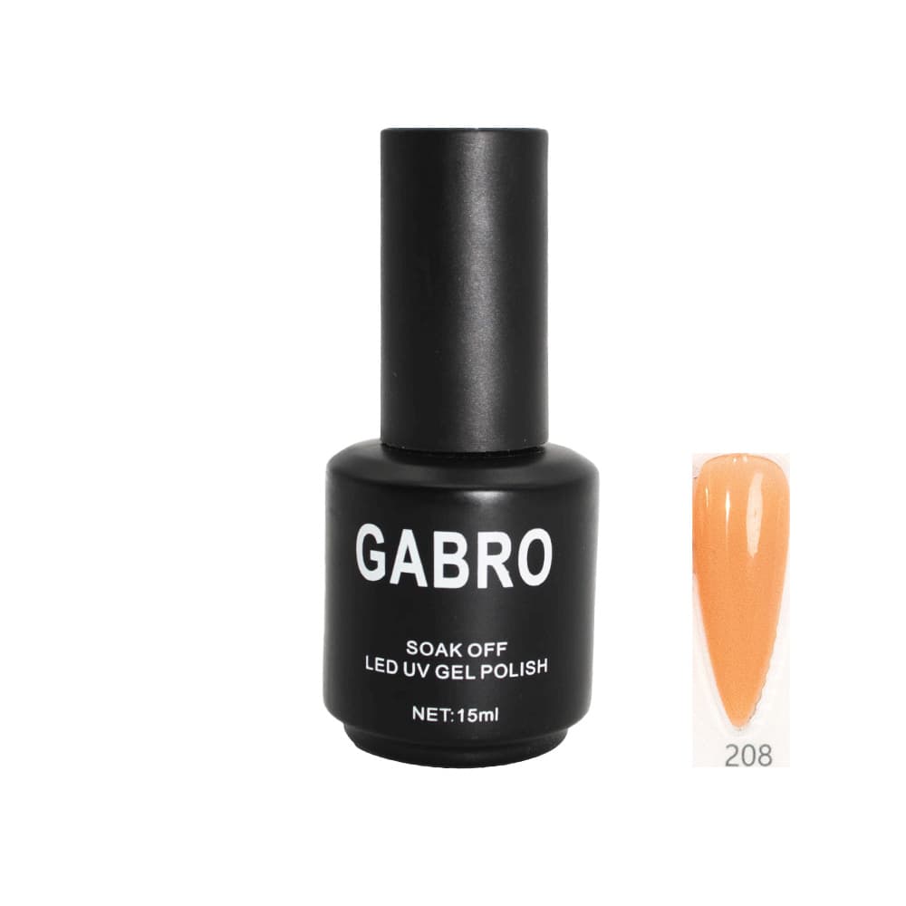 ژل لاک 15 میل گابرو کد 208 رابر بیس رنگی GABRO