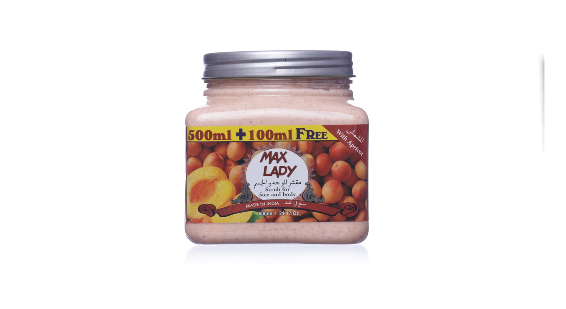 اسکراب شنی صورت و بدن زردآلو مکس لیدی 600ml