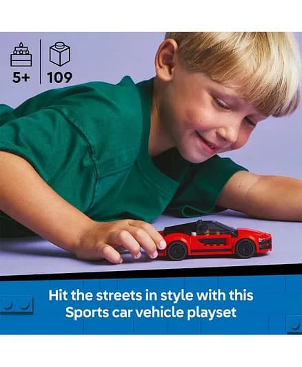 ست بازی لگو سیتی ماشین اسپورت قرمز LEGO City Red Sports Car 60448 — تصویر ۲