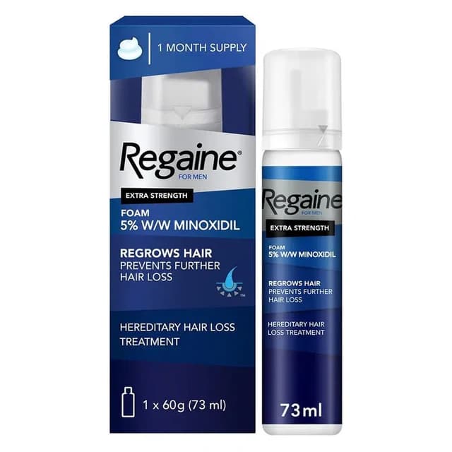 محلول موی رگین مردانه ۵% (۲۰۰ میلی لیتر) – درمان پیشرفته ریزش مو Regaine Men Foam