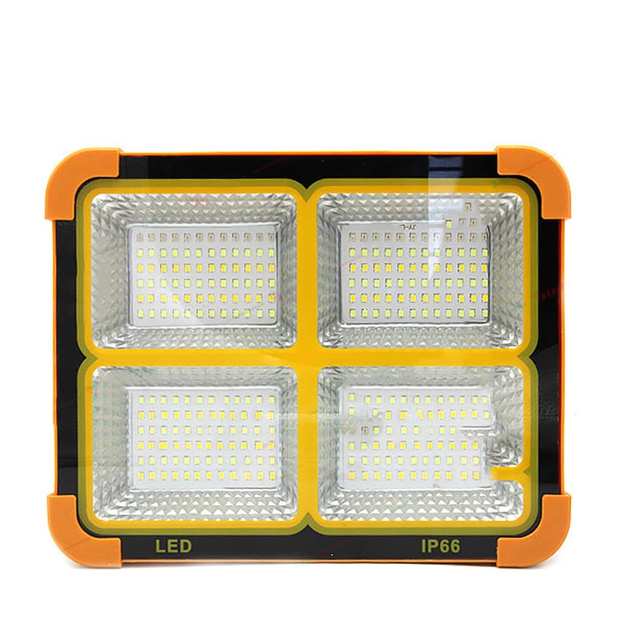 چراغ شارژی کمپینگ پایه دار مدل Solar 1000w (دارای پنل خورشیدی) – نارنجی (پک ضعیف)