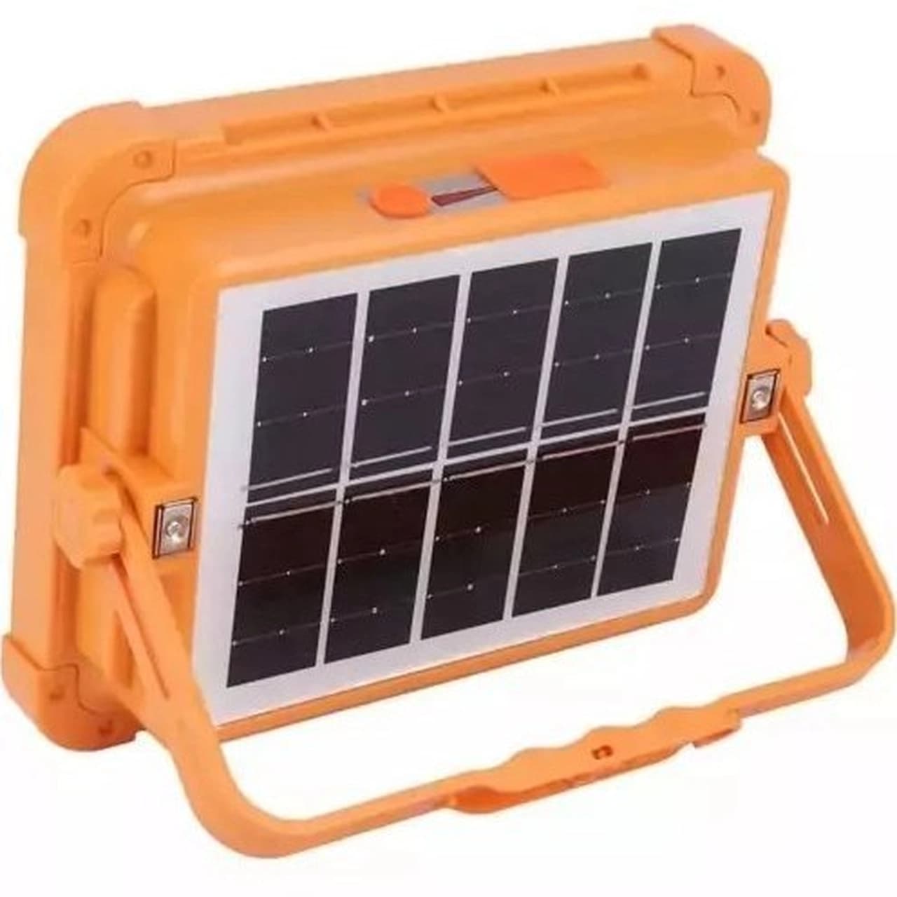 چراغ شارژی کمپینگ پایه دار مدل Solar 1000w (دارای پنل خورشیدی) – نارنجی (پک ضعیف) — تصویر ۲
