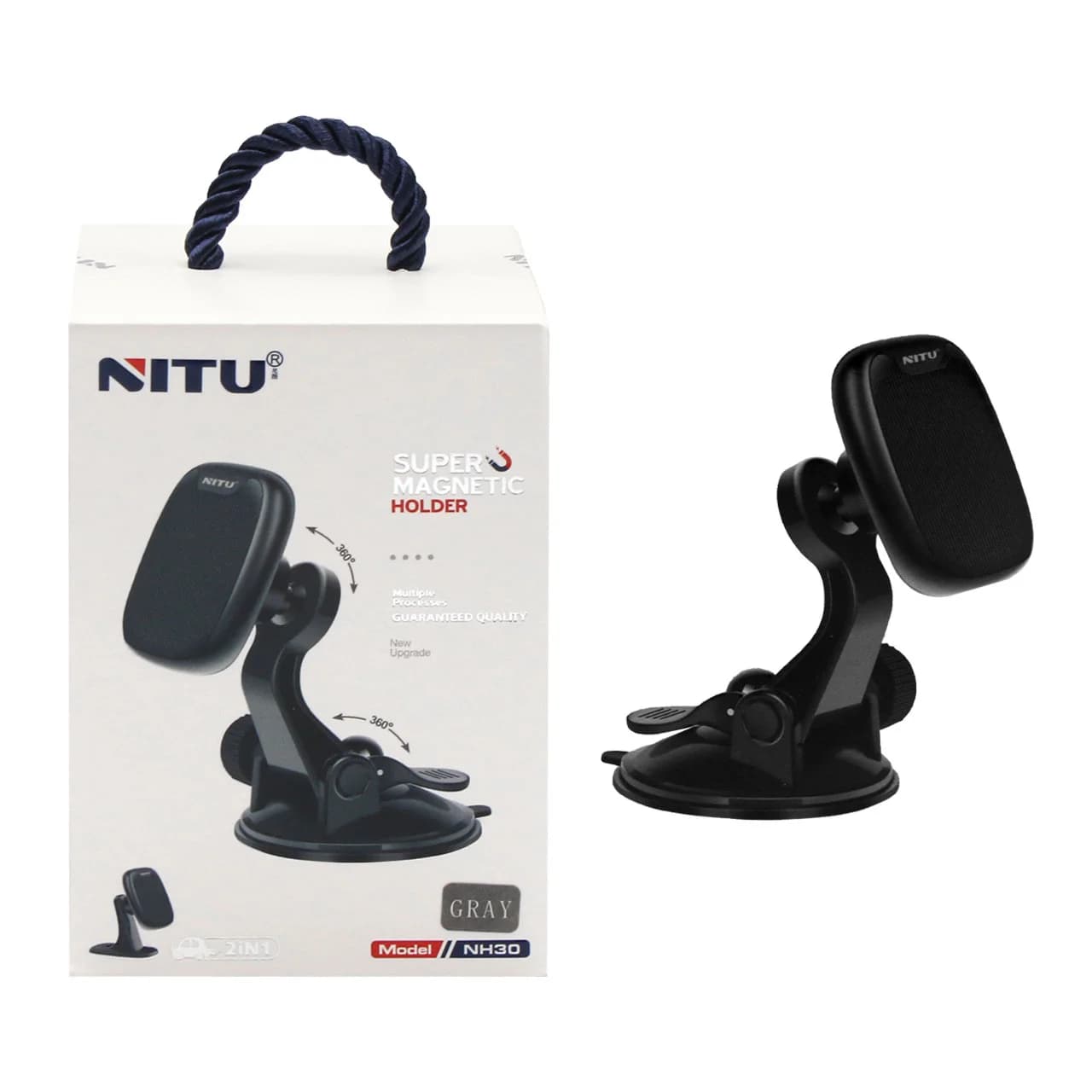 هولدر گوشی موبایل مگنتی پایه دار NITU مدل NH30 – خاکستری — تصویر ۷