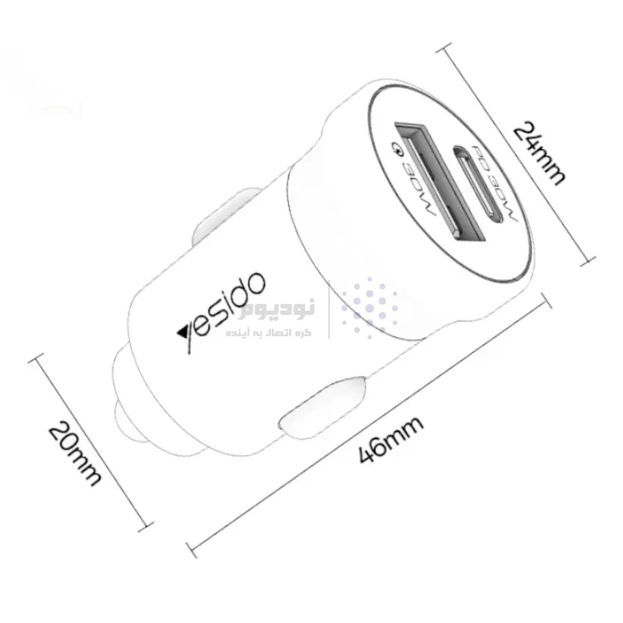 شارژر فندکی PD و فست دو پورت Yesido مدل Y72 30W به همراه کابل شارژ Type-C To Type-C – مشکی (گارانتی شش ماه تعویض نیکان همراه) — تصویر ۱۰