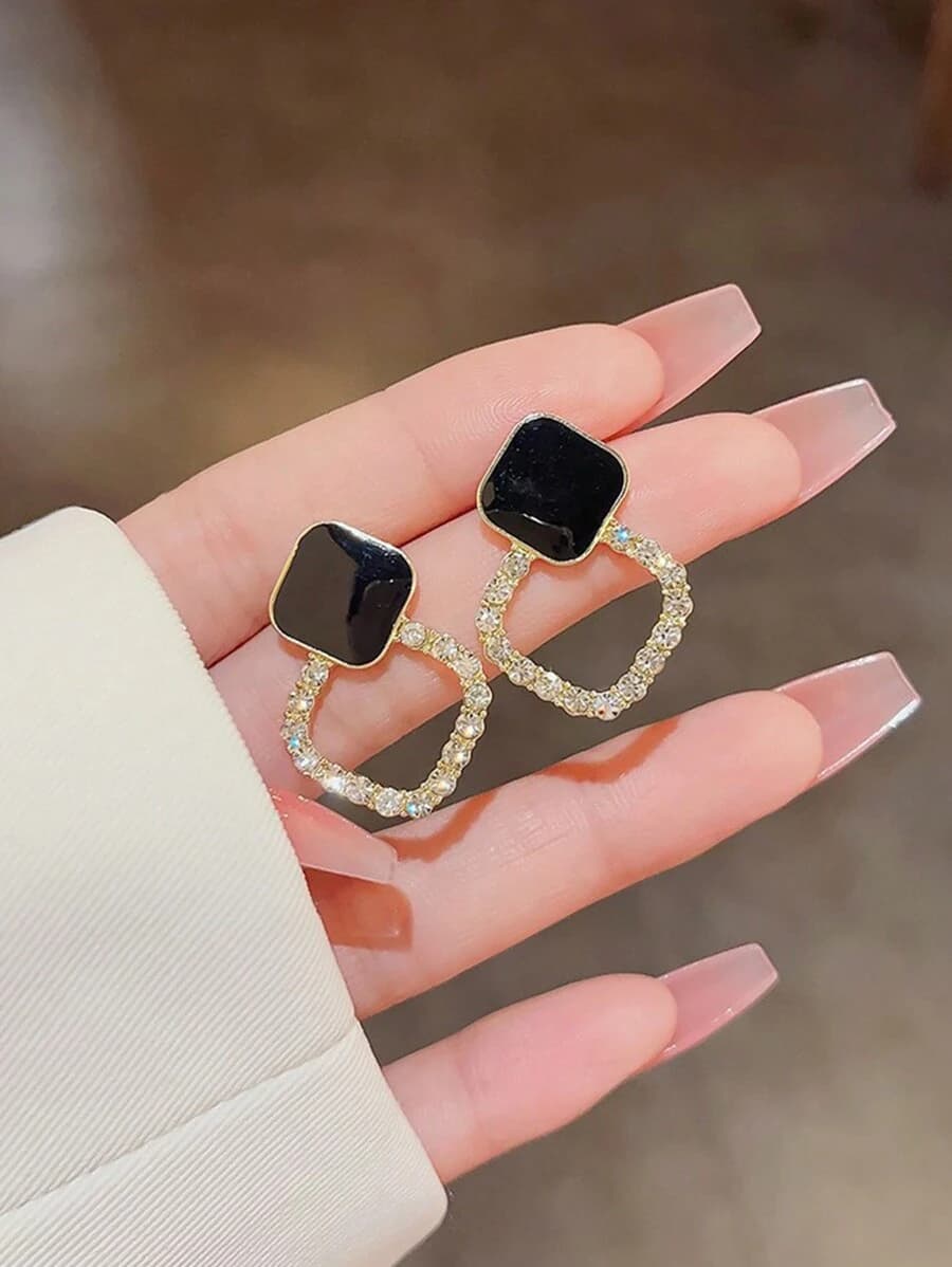 گوشواره میخی مدل Double Rhombus — 1 جفت — تصویر ۲