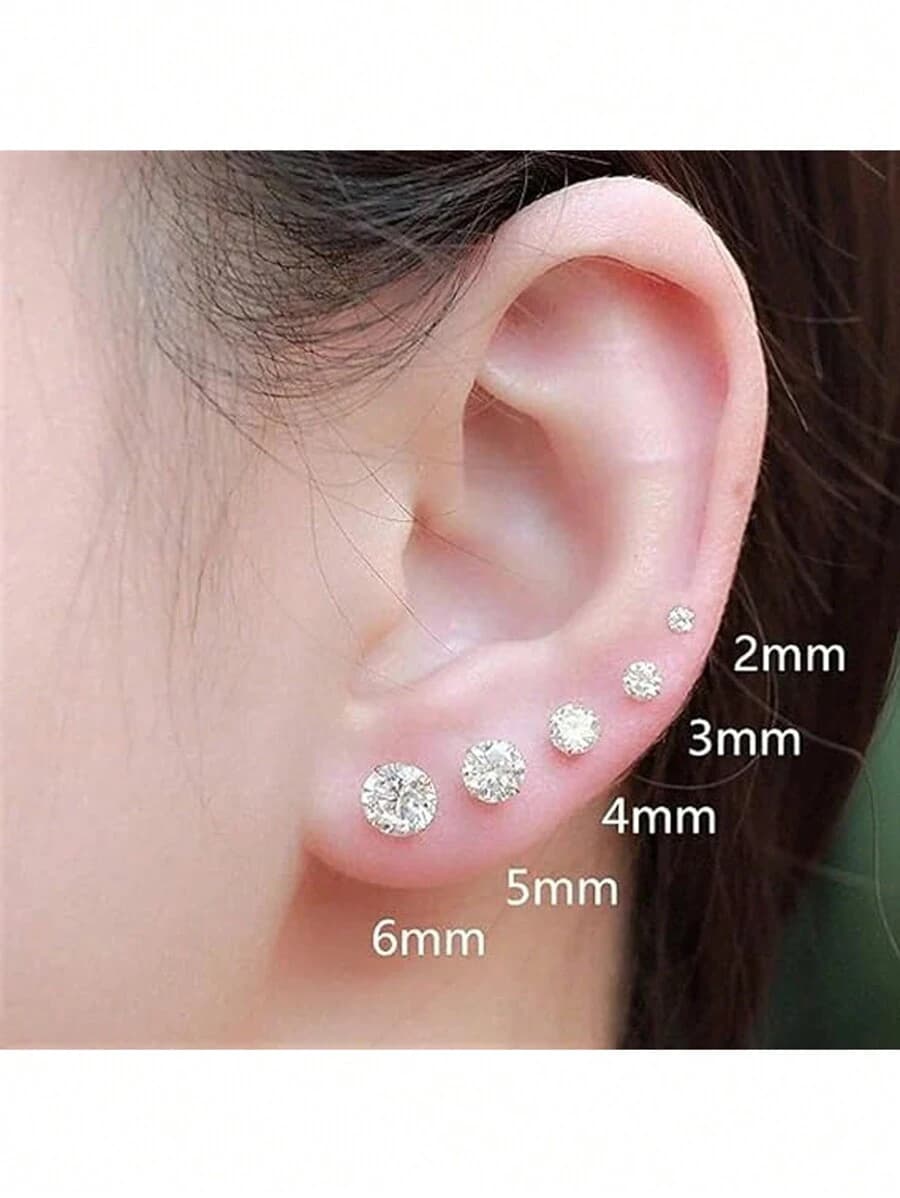 گوشواره مدل Titanium Steel — 5 جفت (مناسب گوش‌های حساس) — تصویر ۵