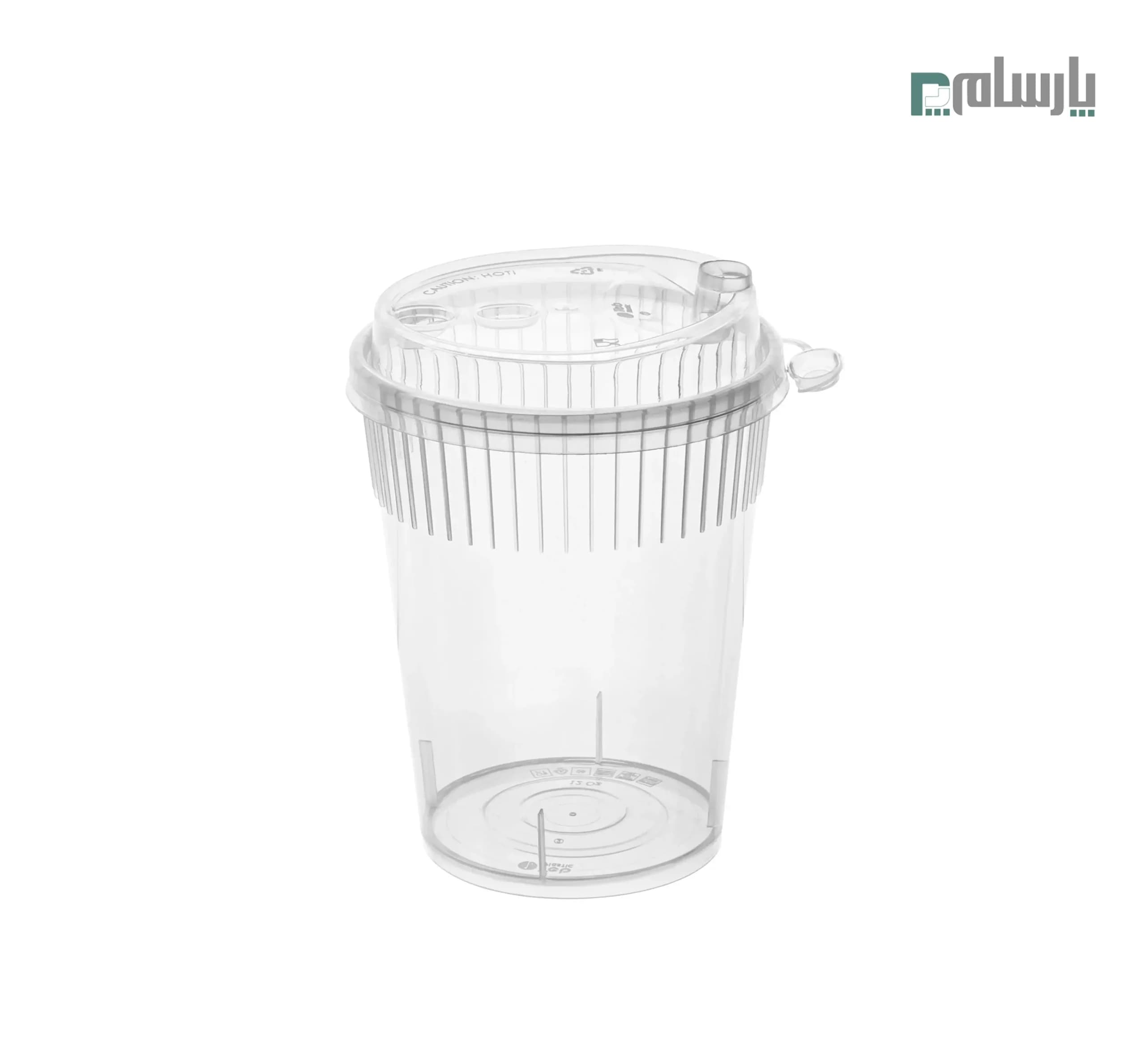 لیوان یکبار مصرف قهوه با درب کلمبیا 350 سی سی-شفاف