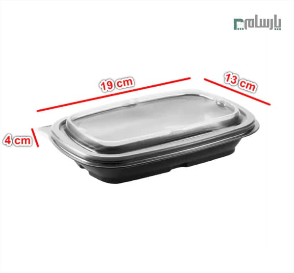 ظرف یکبار مصرف پلی پرو مدل تک خانه 350 سی سی مشکی — تصویر ۲