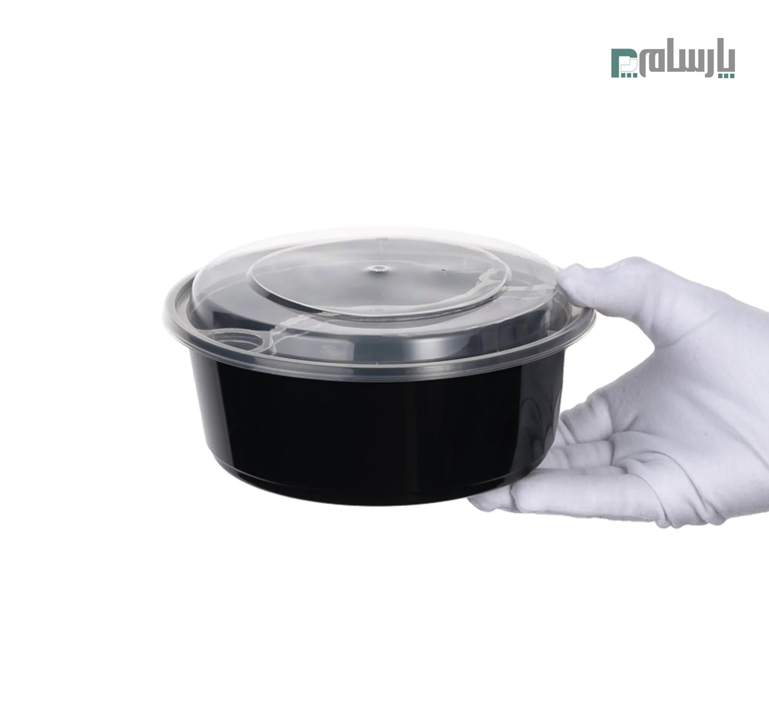 ظرف یکبار مصرف هات دليوري (گرد) 1500سی سی مشکی — تصویر ۴