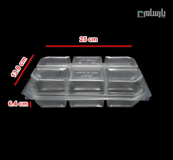 ظرف رولتی 6 خانه یکبار مصرف-پت — تصویر ۲